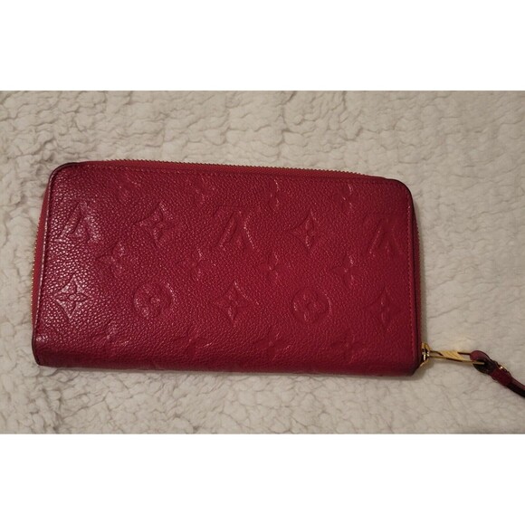 Authentic Louis Vuitton Monogram Implant Zippy Wallet Red - Picture 5 of 14